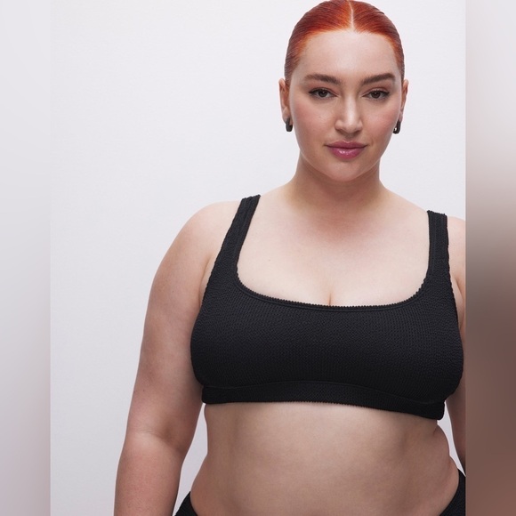 Good American black scoop always fits bikini top 7/8 - Picture 1 of 8
